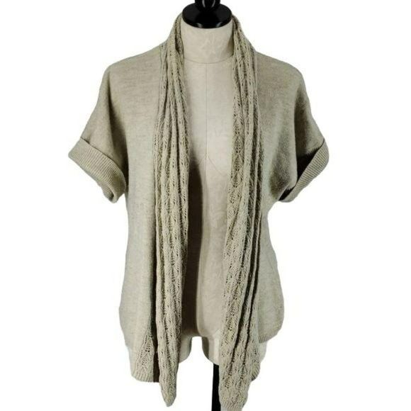 Maurices Women's Brown Tan Drape Short Sleeve Duster Cardigan Size 1 XL - Picture 1 of 6
